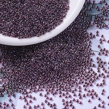 MIYUKI Round Rocailles Beads, Japanese Seed Beads, (RR3208) Magic Purple Cranberry Lined Crystal, 11/0, 2x1.3mm, Hole: 0.8mm, about 1111pcs/10g