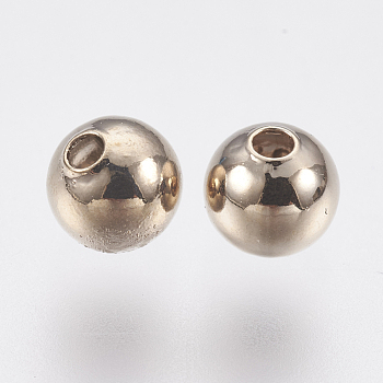 Brass Beads, Round, Coffee Golden, 5mm, Hole: 1.2mm, about 21pcs/5g