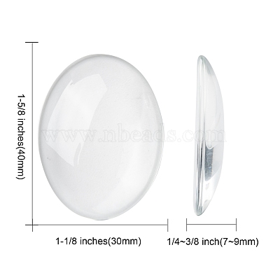 Transparent Oval Glass Cabochons(GGLA-R022-40x30)-2