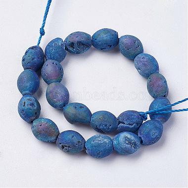 Electroplated Natural Druzy Geode Agate Bead Strands(G-P251-E02)-2