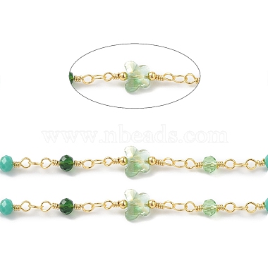 Butterfly & Round Glass Beaded Chains(CHS-P016-38G-03)-2