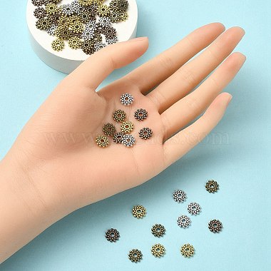 100Pcs 4 Colors Gear Tibetan Silver Alloy Spacer Beads(TIBEB-YW0001-66)-3