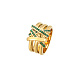 Golden Stainless Steel Rhinestone Wide Band Rings(AG2526-1)-1