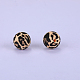 Printed Round with Leopard Print Pattern Silicone Focal Beads(SI-JX0056A-08)-1