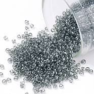 TOHO Round Seed Beads, Japanese Seed Beads, (113) Black Diamond Transparent Luster, 15/0, 1.5mm, Hole: 0.7mm, about 15000pcs/50g(SEED-XTR15-0113)