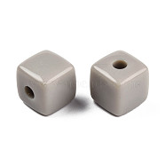 Opaque Acrylic Beads, Cube, Dark Gray, 12.5x12.5x12.5mm, Hole: 3.5mm, about 263pcs/500g(MACR-S373-141-A05)