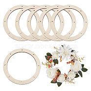 Unfinished Wood Circles, for DIY Wind Chimes, Decoration Craft, Wheat, 200x4.5mm, Hole: 5mm, Inner Diameter: 160mm(DIY-WH0043-05A)