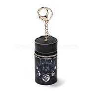 PU Imitation Leather Lipstick Pouch Holder Pendant Keychain, with Alloy Finding, Column, Eagle, 16.5cm(KEYC-E039-01KCG-08)