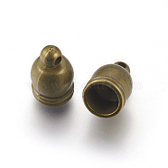 Dome CCB Plastic Cord End Caps for Jewelry Making, Antique Bronze, 12x8mm, Hole: 1.5mm, Inner Diameter: 6mm(CCB-J028-42AB)