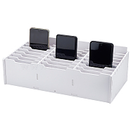 24-Grid Detachable PVC Cell Phone Storage Box, Mobile Phone Holder, Desktop Organizer Storage Box for Classroom Office, Rectangle, White, Box: 198x391x129.5mm(AJEW-WH0083-16B)