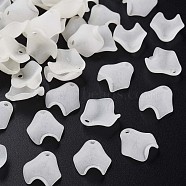 Transparent Acrylic Beads, Frosted, Petal, Floral White, 15x14.5x5mm, Hole: 2mm, about 1700pcs/500g(MACR-S373-106-D07)