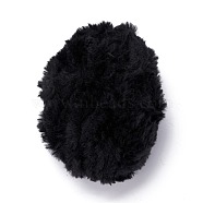 Polyester & Nylon Yarn, Imitation Fur Mink Wool, for DIY Knitting Soft Coat Scarf, Black, 4.5mm(YCOR-C001-01N)