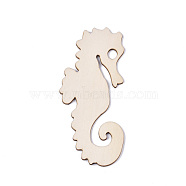 Unfinished Wood Big Pendants, Laser Cut, for DIY Crafts, Home Decoration and Paint, Seahorse, PapayaWhip, 120x52x2.5mm(DIY-ZX040-03-08)