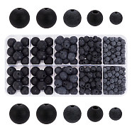 ARRICRAFT 314pcs 4 Styles Synthetic Black Stone Beads Strands, Round, 4~11mm, Hole: 1mm, about 314pcs/box(G-AR0005-33)