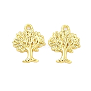 Rack Plating Alloy Charms, Electroplate Nickel Cadmium Free & Lead Free, Tree, Real 18K Gold Plated, 22x17x2mm, Hole: 1.8mm(FIND-Q108-21G)