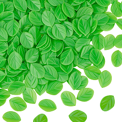 300Pcs Plastic Simulated Mint Leaves, for Wedding Party Home Room Decoration Accessories, Lime Green, 15x10x1mm(KY-OC0001-34)