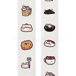 Self Adhesive Paper Stickers,  Food Sticker Labels, Gift Tag Stickers, Food, 25mm 500pcs/roll(DIY-R084-11C)