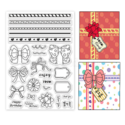 PVC Plastic Stamps, for DIY Scrapbooking, Photo Album Decorative, Cards Making, Stamp Sheets, Bowknot Pattern, 16x11x0.3cm(DIY-WH0167-57-0292)