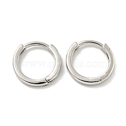 Brass Hoop Earrings, Round, Real Platinum Plated, 11x1.5mm(EJEW-L211-004P)