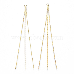Brass Coreana Chain Tassel Big Pendants, Golden, 80x2x1.5mm, Hole: 1.8mm(KK-R129-04)