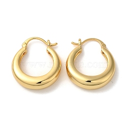 Rack Plating Brass Hoop Earrings for Women, Lead Free & Cadmium Free, Long-Lasting Plated, Real 18K Gold Plated, 23x6mm(EJEW-L224-62G)