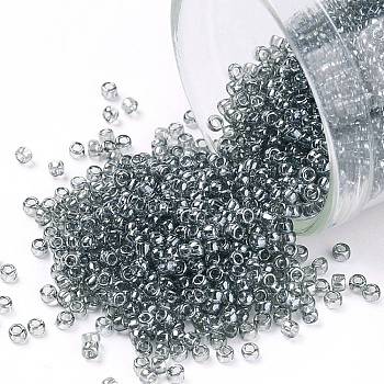 TOHO Round Seed Beads, Japanese Seed Beads, (113) Black Diamond Transparent Luster, 15/0, 1.5mm, Hole: 0.7mm, about 15000pcs/50g