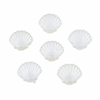 ABS Plastic Imitation Pearl Beads, Shell/Scallop, WhiteSmoke, 10x11.5x4mm, Hole: 1.8mm