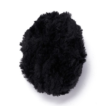 Polyester & Nylon Yarn, Imitation Fur Mink Wool, for DIY Knitting Soft Coat Scarf, Black, 4.5mm