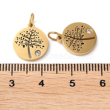 316 Surgical Stainless Steel Micro Pave Clear Cubic Zirconia Charms(RB-I078-75G)-3