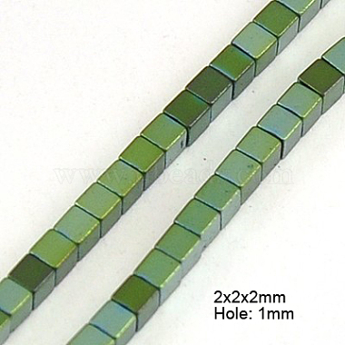 2mm Green Cube Non-magnetic Hematite Beads