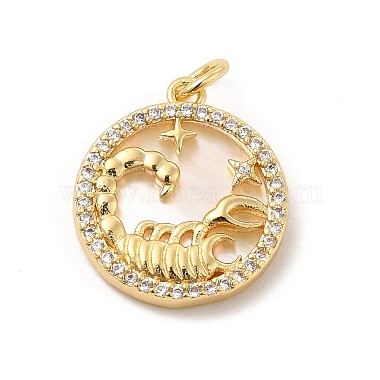 Golden Seashell Color Flat Round Shell Pendants