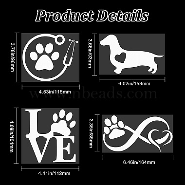 8 Sheets 4 Style Infinity Love & Bird Laser Style Plastic Adhesive Car Stickers(STIC-GF0001-04C)-2