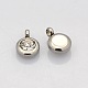 Trendy Original Color 304 Stainless Steel Faceted Grade A Rhinestone Flat Round Charms Pendants(RB-N030-01)-3