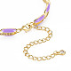 Brass Micro Pave Cubic Zirconia Link Chain Bracelet for Women(BJEW-T020-05G-06)-3
