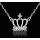 Trendy Silver Color Plated Brass Cubic Zirconia Crown and Cross Pendant Necklaces(NJEW-BB12661)-4