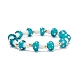 Pulsera elástica con cuentas de hongo murano para mujer(BJEW-JB08228)-5