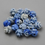 Synthetic Shell Beads, Dyed, Flower, Dodger Blue, 7x6.5mm, Hole: 1.2mm(BSHE-TAC0001-04F)
