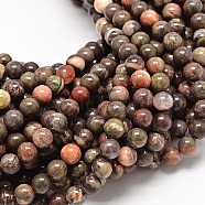 Natural Rainforest Agate Round Bead Strands, 6mm, Hole: 1mm, about 62pcs/strand, 15.7 inch(G-P075-45-6mm)