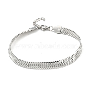 304 Stainless Steel Herringbone Chain Bracelet, Stainless Steel Color, 8-1/4 inch(21cm)(BJEW-D028-02A-04P)