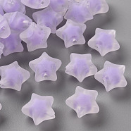 Transparent Acrylic Beads, Frosted, Bead in Bead, Star, Lilac, 14x15x8.5mm, Hole: 2mm, about 518pcs/500g(TACR-S152-02C-SS2114)