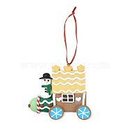 Christmas Car Handmade Polymer Clay Pendant Decorations, for Christmas Tree Wall Door Hanging Ornaments, Snowman, 165mm(HJEW-P017-03F)