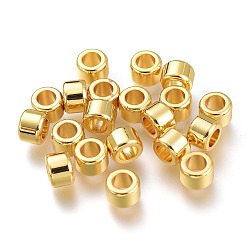 Brass Spacer Beads, Long-Lasting Plated, Column, Golden, 7x5mm, Hole: 4mm(KK-P189-10B-G)