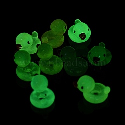 Luminous Transparent Resin Beads, Duck, Mixed Color, 23x15.5x16mm, Hole: 4.6mm(RESI-P025-02)