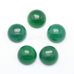 Natural Dyed & Heated Green Onyx Agate Cabochons, Half Round, 12x5~6mm(X-G-P393-R42-12mm)