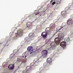 Natural Amethyst Bead Strands, Faceted Round, 3mm, Hole: 0.8mm, about 119pcs/strand, 15 inch(G-A129-3mm-E01)