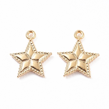 304 Stainless Steel Charms, Star, Golden, 14.5x12x2mm, Hole: 1.2mm