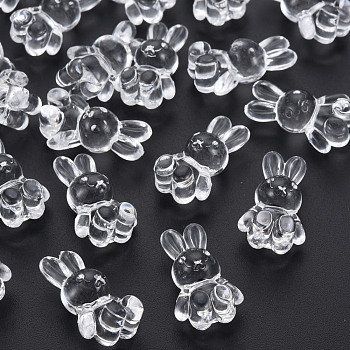 Transparent Acrylic Beads, Rabbit, Clear, 24.5x14.5x11mm, Hole: 2.5mm, about 300pcs/500g