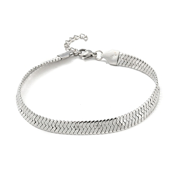304 Stainless Steel Herringbone Chain Bracelet, Stainless Steel Color, 8-1/4 inch(21cm)