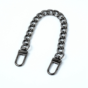 Alloy Bag Extender Chains, with Alloy Swivel Clasps, for Bag Straps Replacement Accessories, Gunmetal, 20.2cm