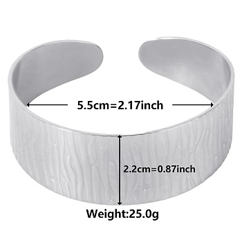 Stylish European and American Texture 304 Stainless Steel Cuff Bangles for Women